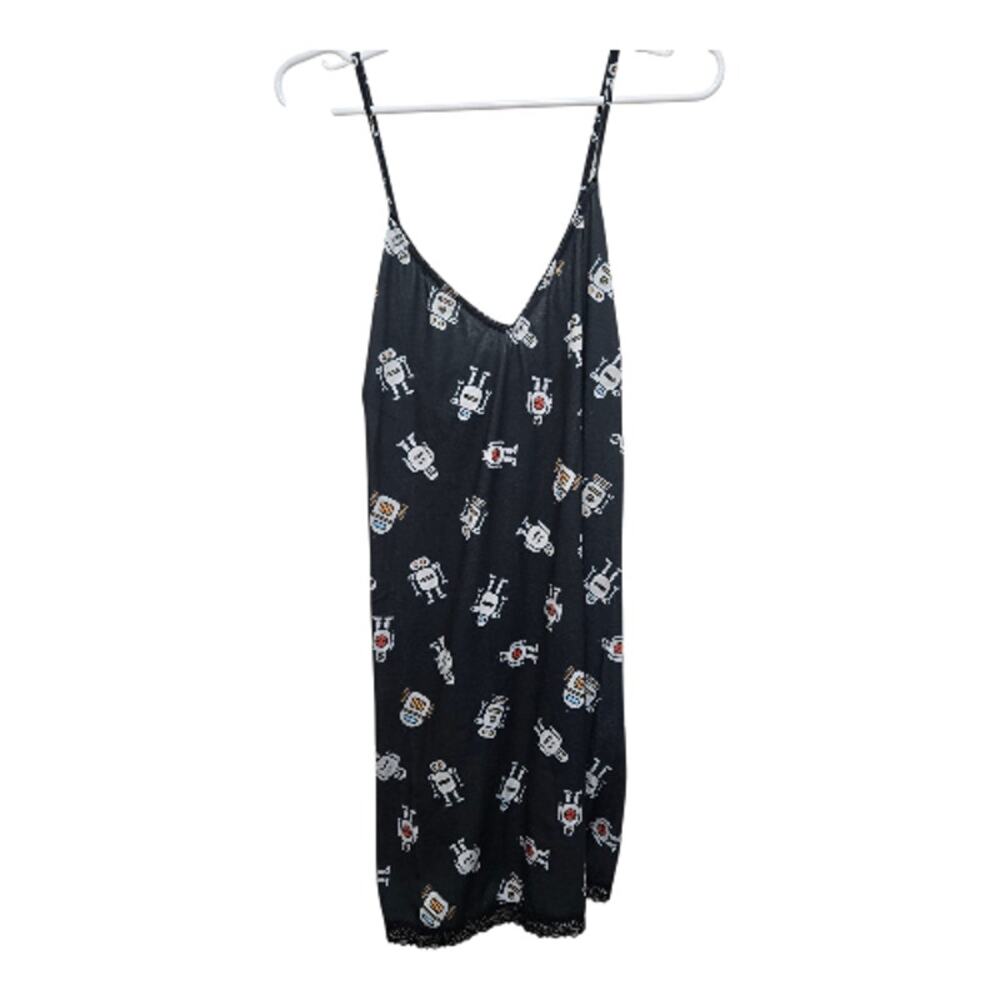 ModCloth Breakfast for Dinner Robot Print Nightgown L